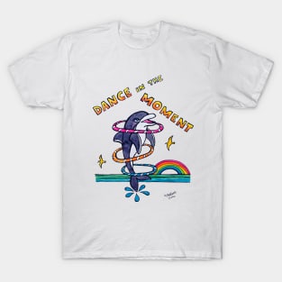 Dance in the Moment - Cute Whimsical Dolphin Watercolor Illustration T-Shirt